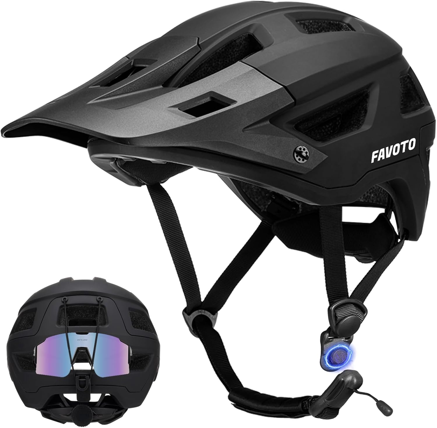 Favoto Mountain Bike Helmet Adult- Dual Shell Magnetic Buckle Lightweight MTB Bicycle Helmet Adjustable for Adults Men Women CPSC Certificated