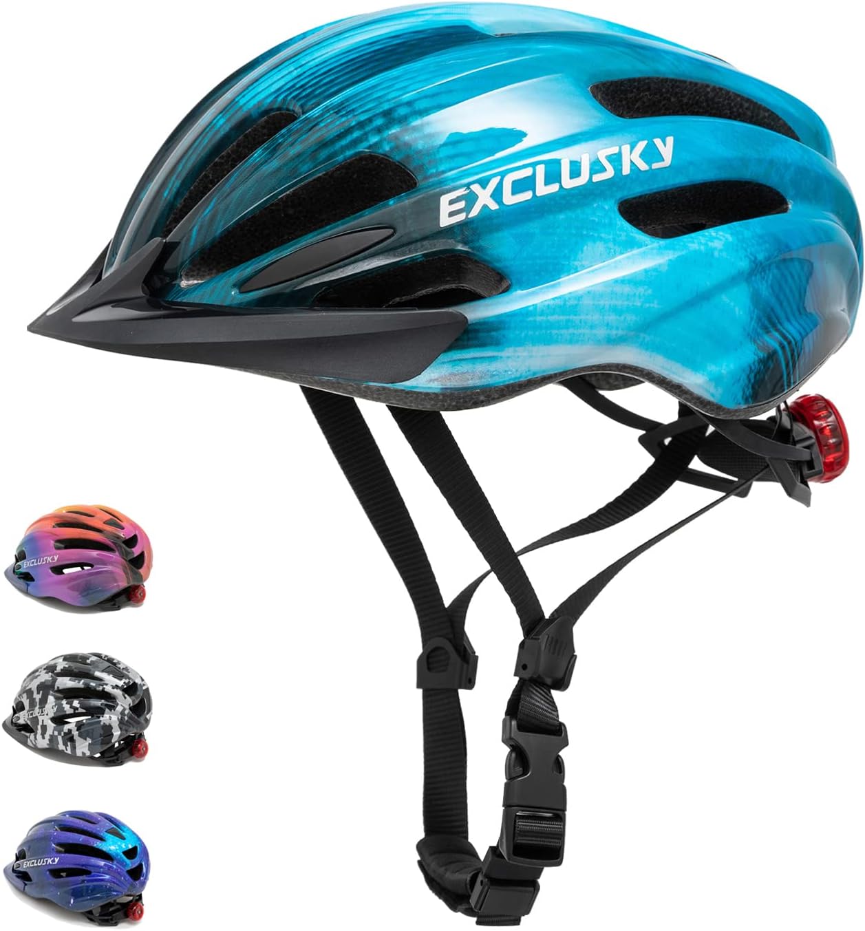 Exclusky Kids Bike Helmet with LED Light – Adjustable Multi-Sport Youth Helmet for Boys & Girls, Ages 5-12, Fits 50-57cm, Cycling Safety Gear Exclusky Kids Bike Helmet with LED Light – Adjustable Multi-Sport Youth Helmet for Boys & Girls, Ages 5-12, Fits 50-57cm, Cycling Safety Gear
