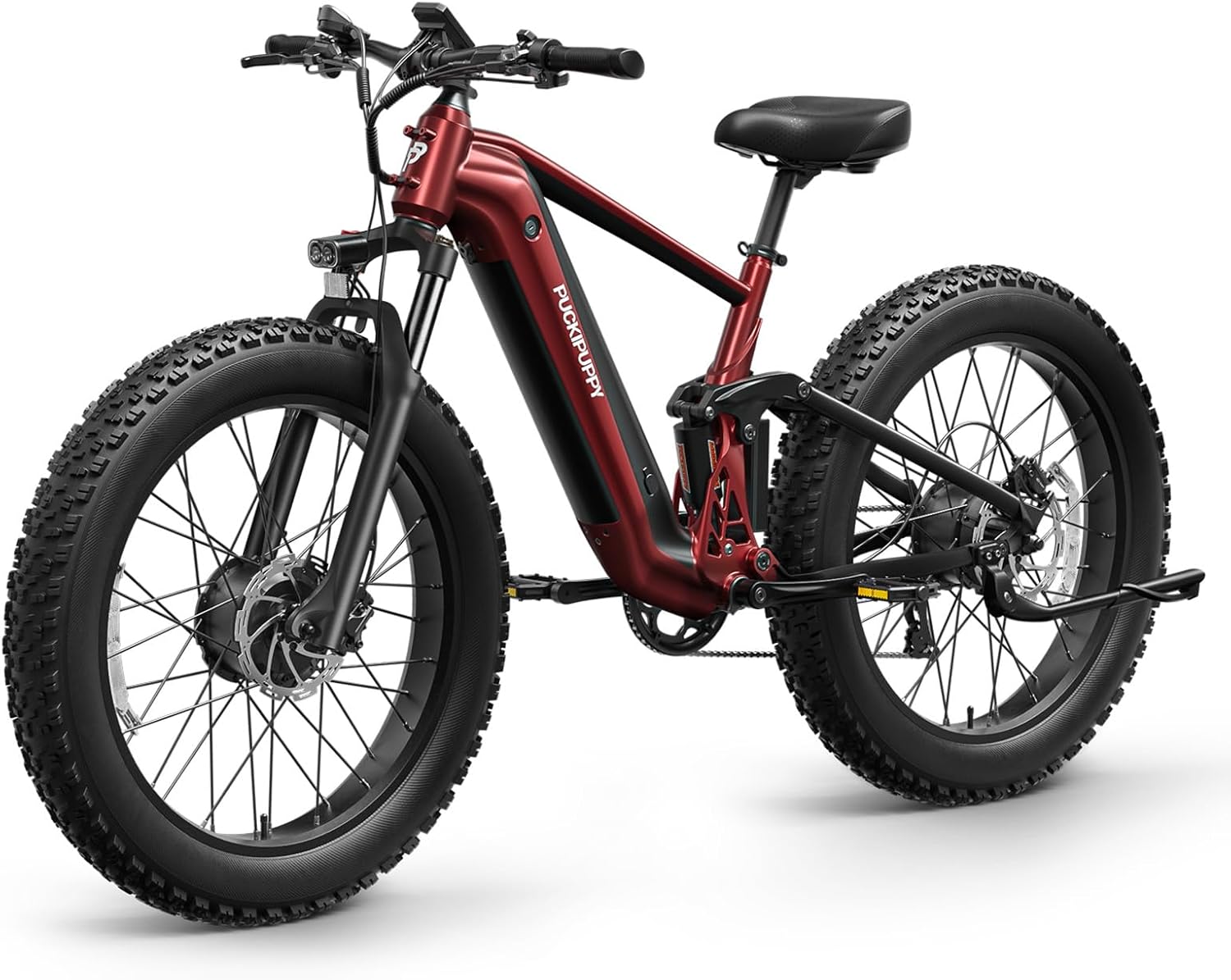 Dual Motor Electric Bike for Adults 1600W, 48V 20AH Battery, Full Suspension 26″ Fat Tire E Bike, 28MPH 80Miles Range Mountain Electric Bicycle, 7 Speed, Golden Retriever
