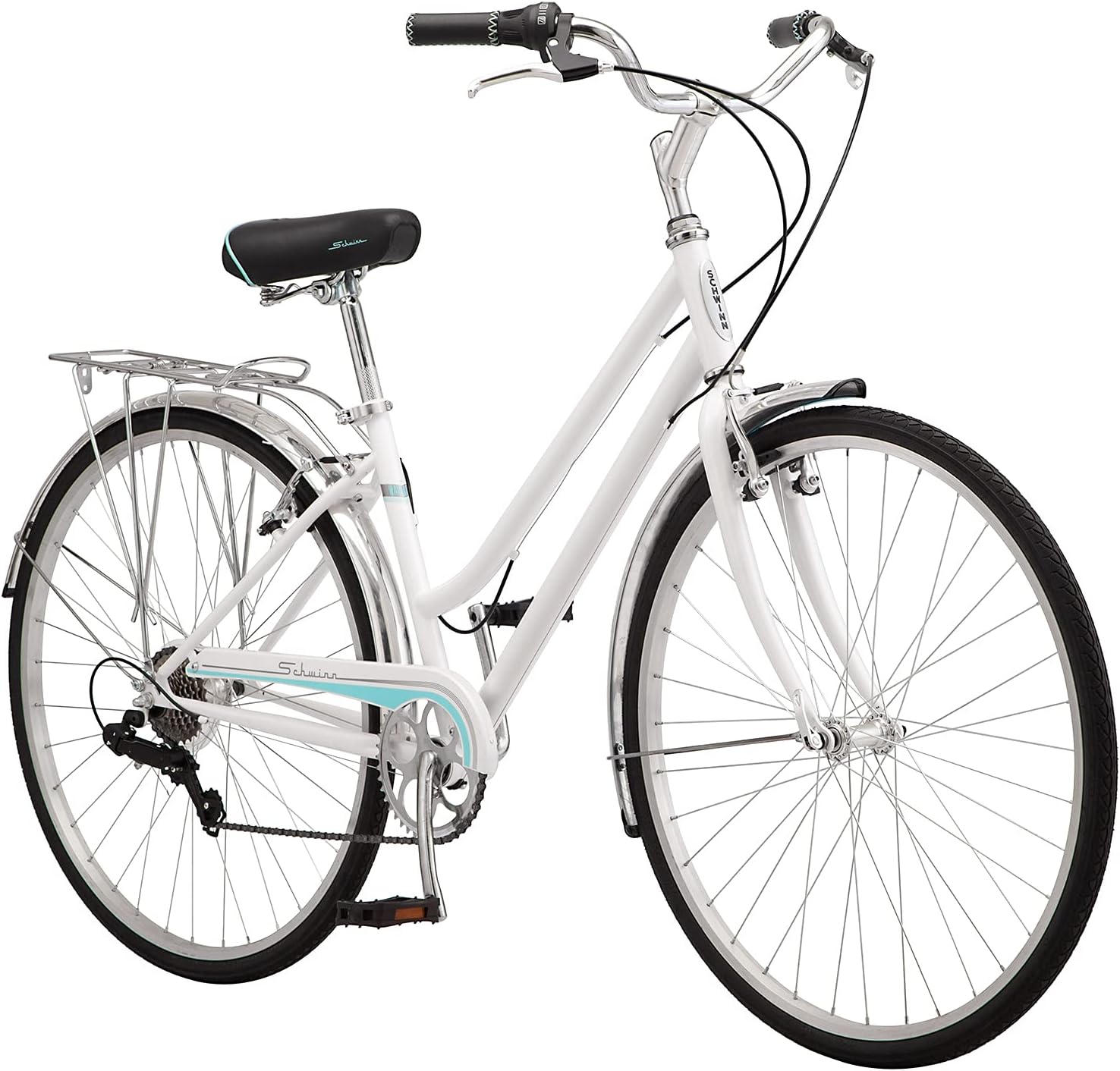 Schwinn Wayfarer Hybrid Bike, 700c Mens and Womens Bike, 7-Speed Hybrid Bicycle, Retro Steel Frame, Front and Rear Linear Pull Brakes, Fenders, Cargo Space, Adult Bicycle Schwinn Wayfarer Hybrid Bike, 700c Mens and Womens Bike, 7-Speed Hybrid Bicycle, Retro Steel Frame, Front and Rear Linear Pull Brakes, Fenders, Cargo Space, Adult Bicycle