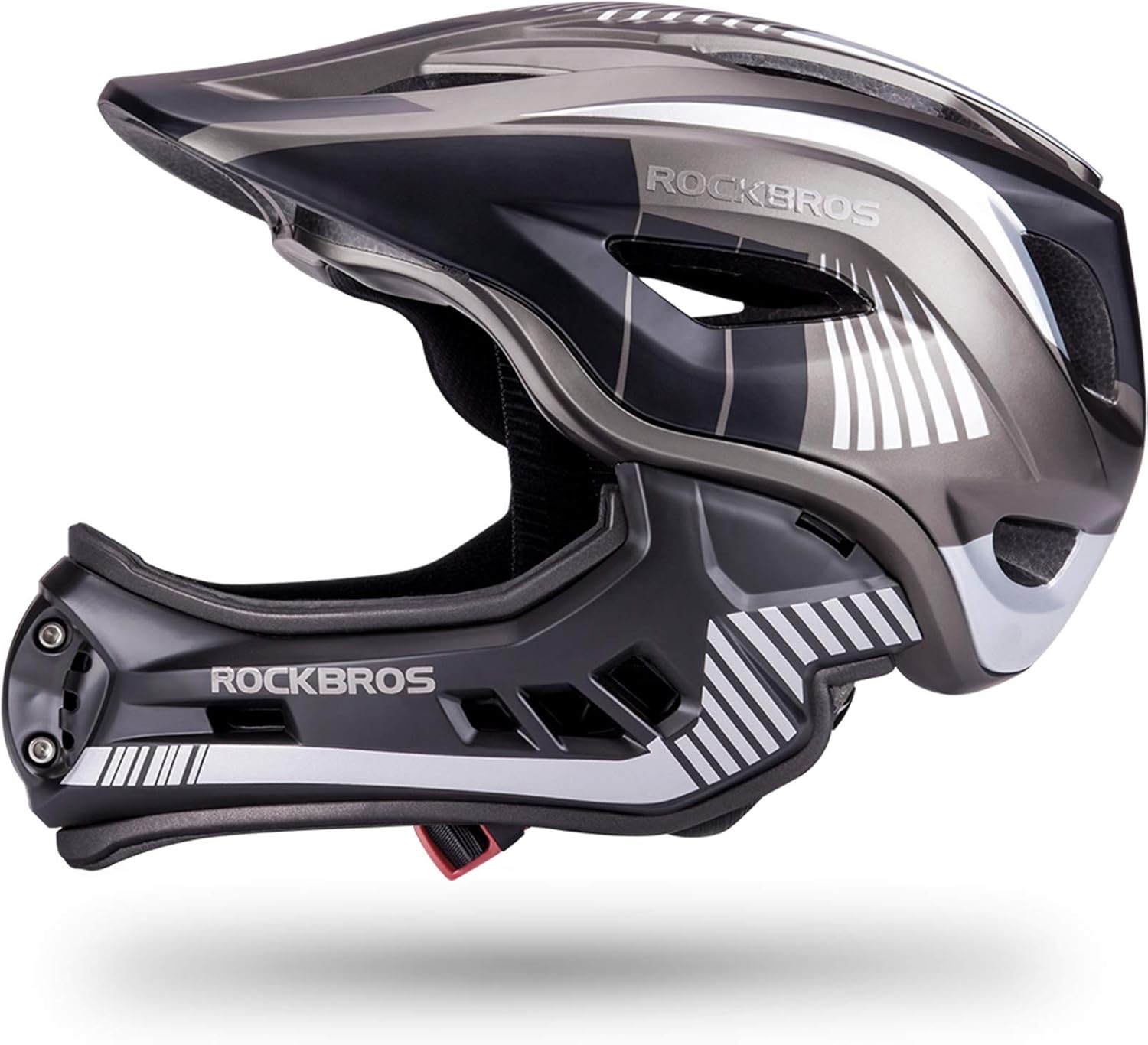 ROCKBROS Kids Full Face Helmet Kids Bike Helmets Lightweight Toddler Mountain Bike Helmet Detachable for MTB BMX Skating Cycling Scooter Safety Bicycle Helmets for Youth Child Boys Girls Ages 3-16