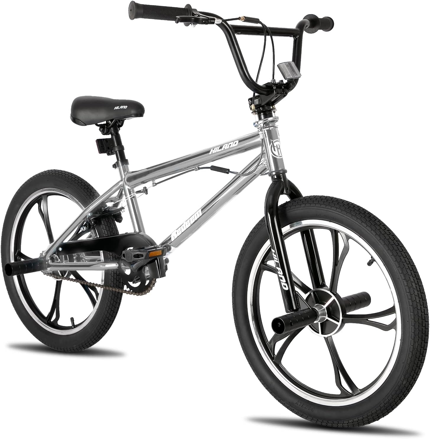 Hiland 20 Inch 3 5 Spoke Kids BMX Bike for Boys Girls Ages 5-12, 360 Degree Rotor Freestyle, 4 Pegs Single Speed Kid’s BMX Bicycle, Multiple Colors