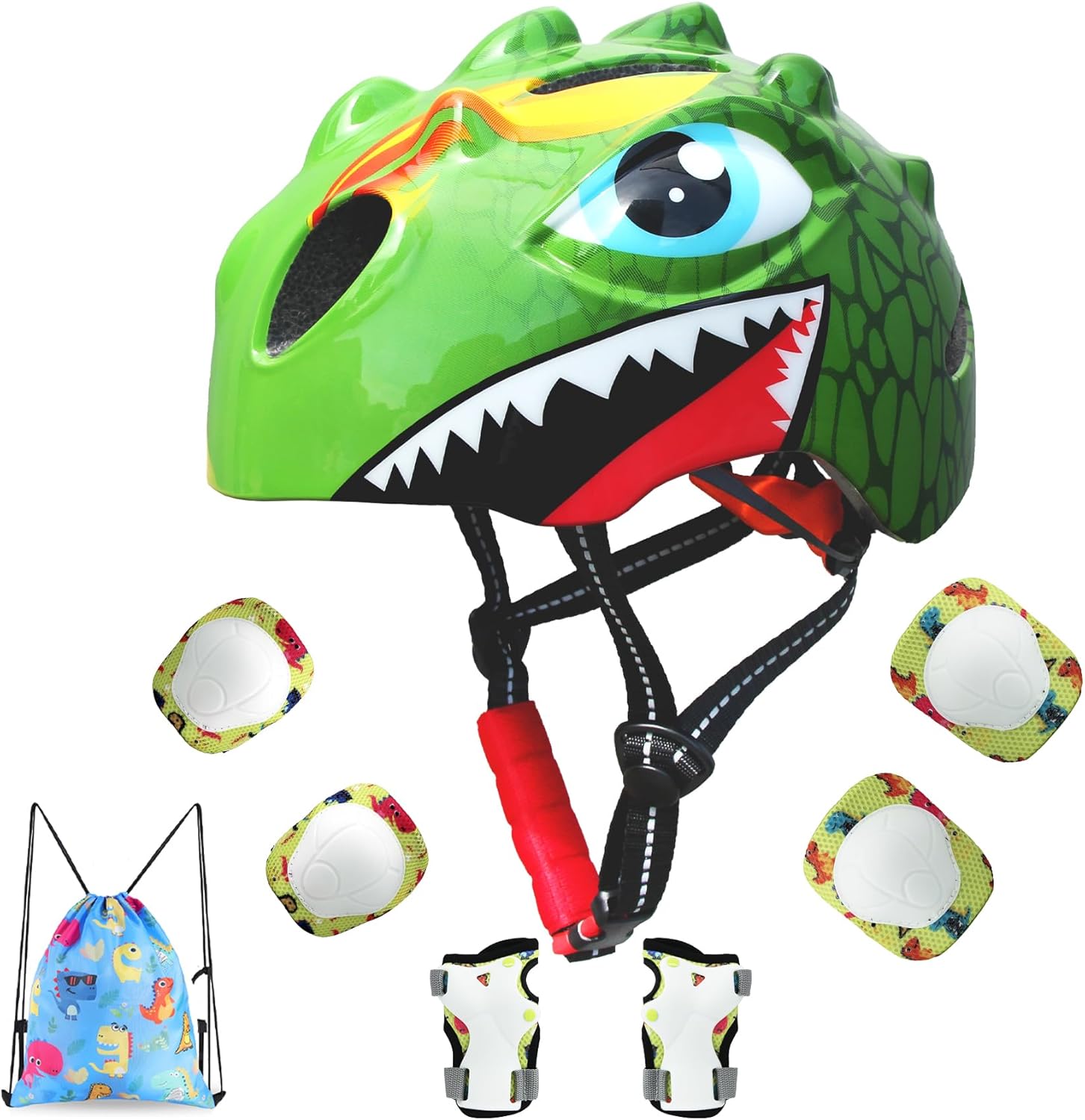 Toddler Helmet Kids Bike Helmet for 2 3 4 5 6 7 8 Years Old Girls with 3D Dinosaur Design Protective Gear Set and Safety Certified, Toddler Bike Cycling Skating Skateboard Scooter Helmet Toddler Helmet Kids Bike Helmet for 2 3 4 5 6 7 8 Years Old Girls with 3D Dinosaur Design Protective Gear Set and Safety Certified, Toddler Bike Cycling Skating Skateboard Scooter Helmet