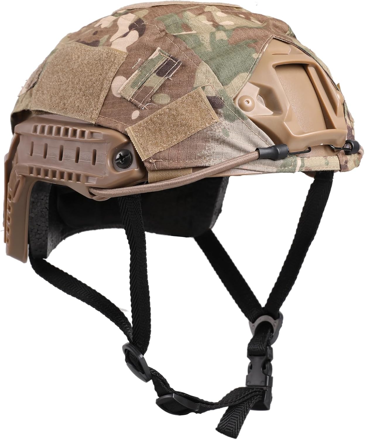 Tactical Helmet with Helmet Cover, Airsoft Helmet with Front NVG Mount and Side Rail, PJ Type Tactical Paintball Airsoft Fast Helmet for Cosplay Outdoor Activities Tactical Helmet with Helmet Cover, Airsoft Helmet with Front NVG Mount and Side Rail, PJ Type Tactical Paintball Airsoft Fast Helmet for Cosplay Outdoor Activities