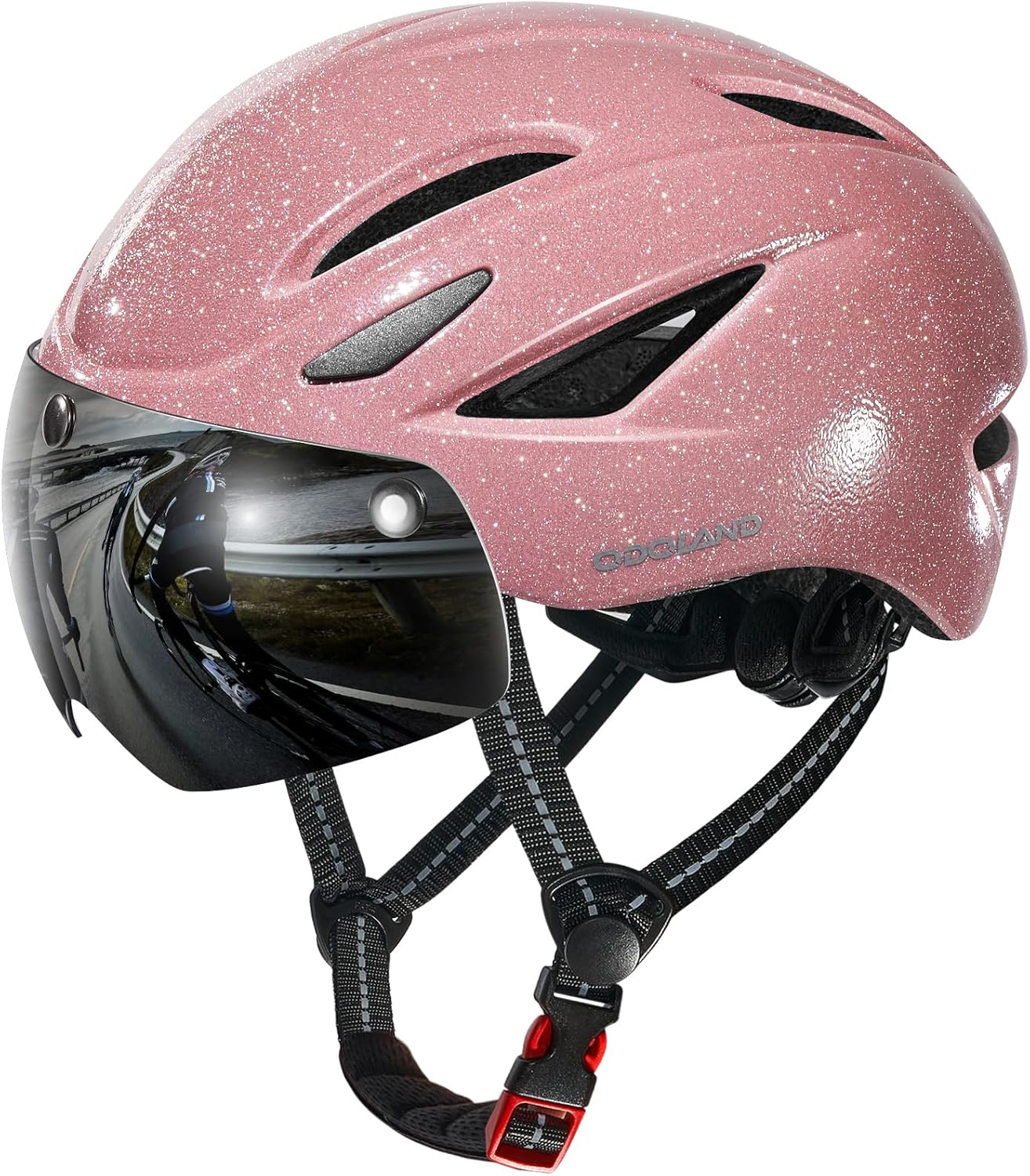Odoland Adults Bike Helmet with Removable Magnetic Sun Visor, Adjustable Dial Fit Bicycle Cycling Helmet for Mountain Road Bike, Certified Lightweight MTB Ebike Helmet for Men Women