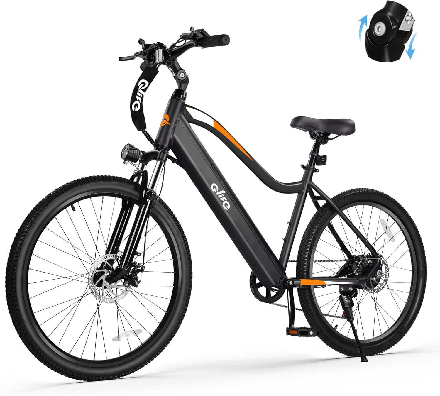 Qlife Cityone Electric Bike for Adults 26″ Ebike with 2.1″ Tire,Built-in Removable Battery, Peak 750&1200W Motor Ebikes with 7/21 Speed Carbon Steel Mountain Bicycle