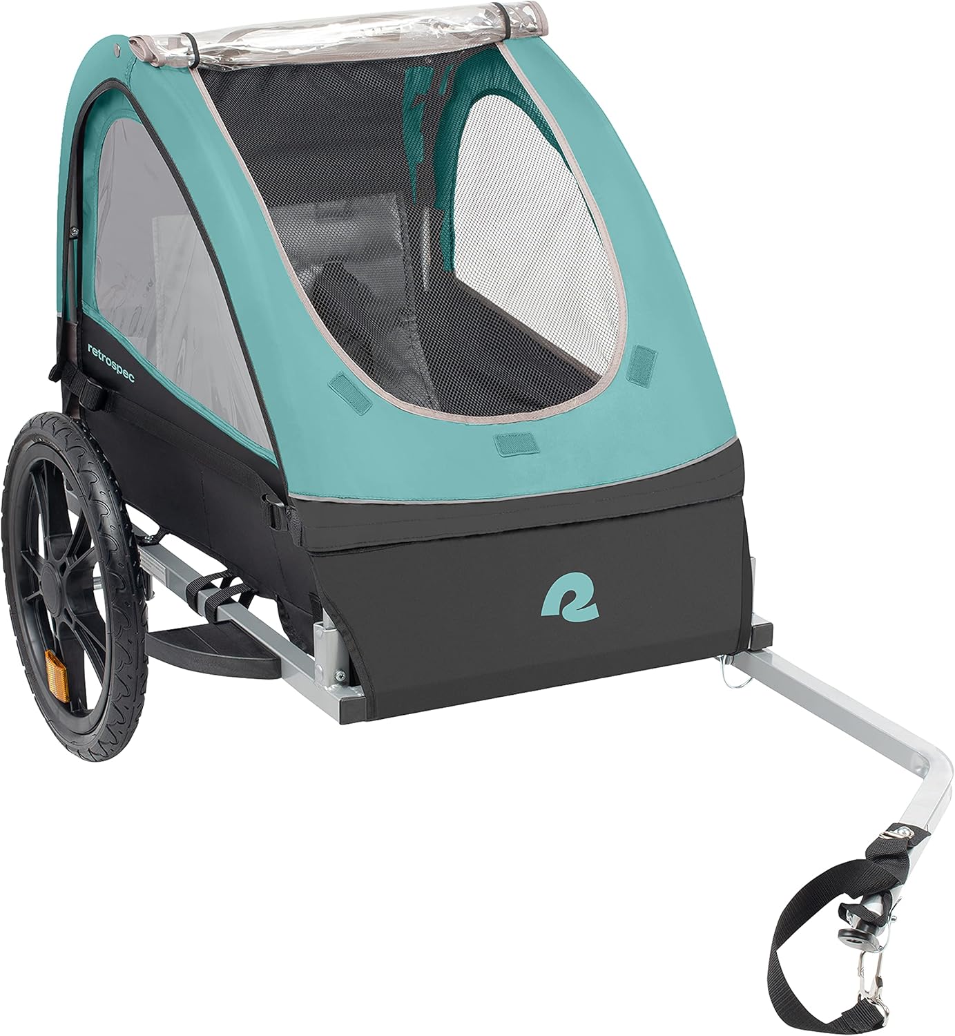 Single & Double Passenger Children’s Foldable/Collapsible Tow Behind Bike Trailer with 16″ Wheels, Safety Reflectors & Rear Storage Compartment