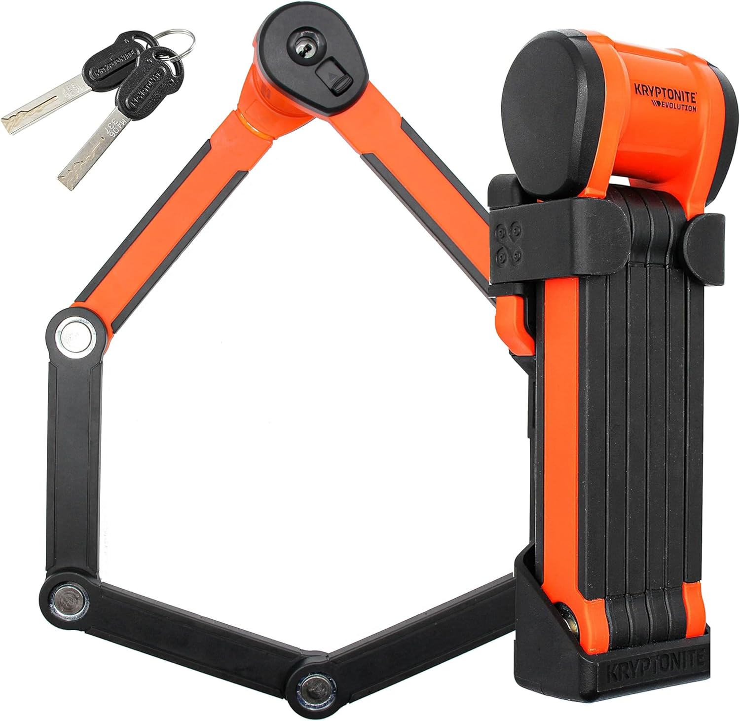 Kryptonite Evolution 790 Folding Bike Lock, Compact Lightweight High Security Anti-Theft Foldable Bicycle Lock with 2 Keys and Mount for E-Bikes Scooter Road Mountain Bikes, 90cm (35 in) Orange Kryptonite Evolution 790 Folding Bike Lock, Compact Lightweight High Security Anti-Theft Foldable Bicycle Lock with 2 Keys and Mount for E-Bikes Scooter Road Mountain Bikes, 90cm (35 in) Orange