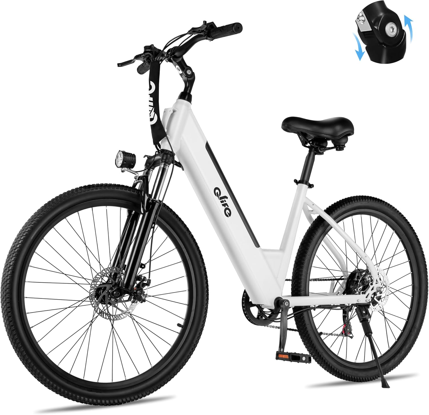 Qlife Cityone 26″ Electric Bike for Adults, Peak 1000W/750W Step-Through Ebike, 40-55Miles Range, Up to 25Mph/22Mph, UL2849 Certified Removable Battery Ebikes with 7 Speed, Commuter E Bicycle
