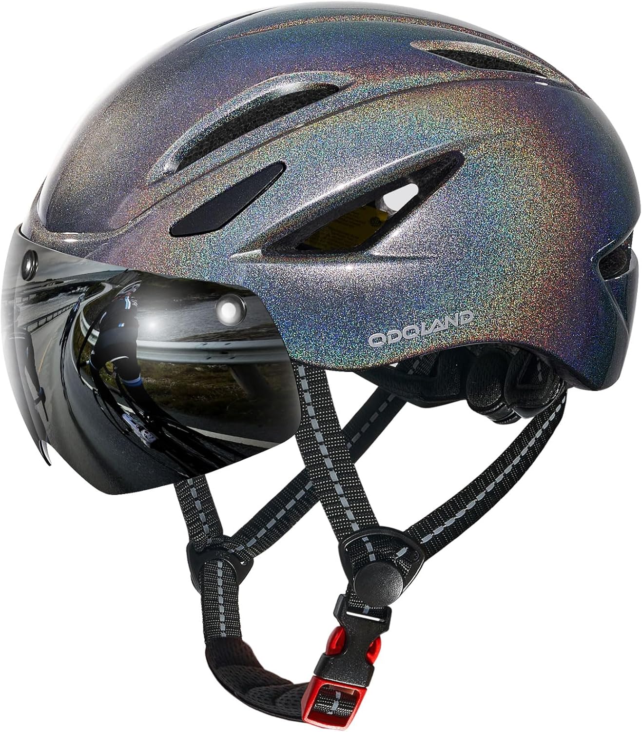 Odoland Adults Bike Helmet with Removable Magnetic Sun Visor, Adjustable Dial Fit Bicycle Cycling Helmet for Mountain Road Bike, Certified Lightweight MTB Ebike Helmet for Men Women