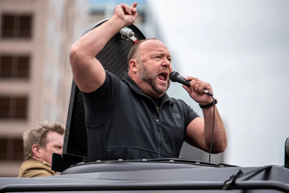 Infowars host Alex Jones has just lost a protege. / Sergio Flores / Getty Images