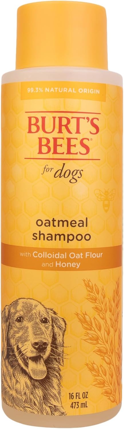 Burt’s Bees for Pets Oatmeal Shampoo for Dogs with Colloidal Oat Flour and Honey – Skin Soothing Dog Oatmeal Shampoo, Moisturizing Dog Wash for Itchy Dry Skin, Essential Grooming Supplies, 16 Fl Oz