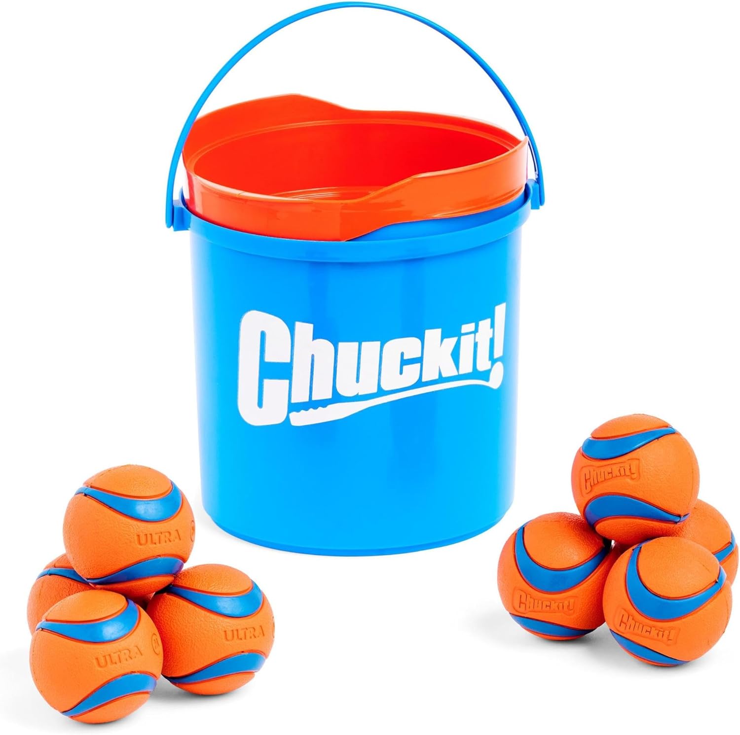 Chuckit! Ultra Ball Dog Toy with Chuckit! Cleaning Bucket Bundle, Bouncy Fetch Pet Toys For Dogs 20-60 lbs, Interactive Dog Toys, Durable Rubber, Size Medium, 2.5-inch Diameter, 8-Pack of Balls Chuckit! Ultra Ball Dog Toy with Chuckit! Cleaning Bucket Bundle, Bouncy Fetch Pet Toys For Dogs 20-60 lbs, Interactive Dog Toys, Durable Rubber, Size Medium, 2.5-inch Diameter, 8-Pack of Balls