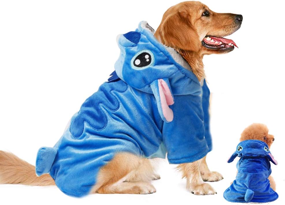 Dog Hoodie, Dog Halloween Costume Xmas Pajamas Outfit, Pet Coat Cartoon Costumes for Small Medium Large Dogs and Cats for Halloween Christmas and Winter -M