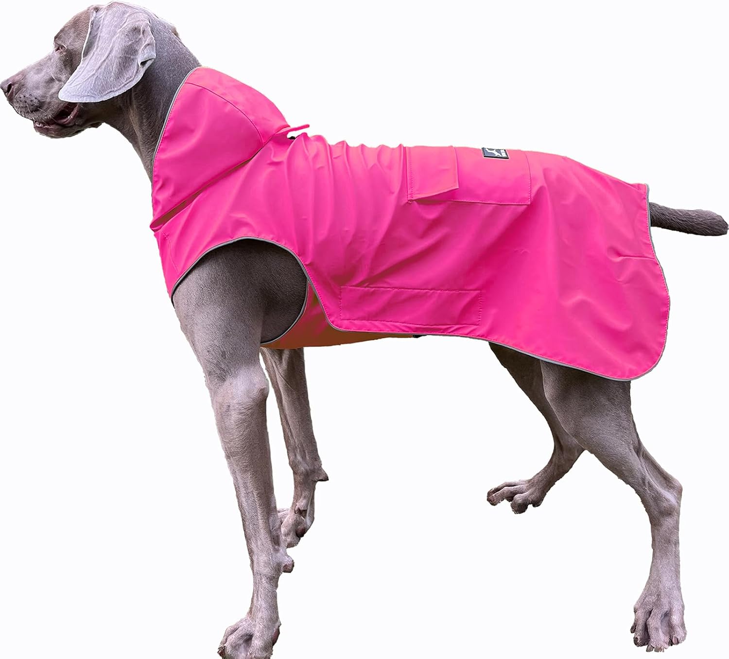 Dog Raincoat Waterproof Reflective Jacket – Lightweight Hooded Poncho with Adjustable Belly Strap & Leash Hole – Rain Slicker Coat for 2XSmall-5XLarge Dogs – Easy to Wear (Pink, Medium)