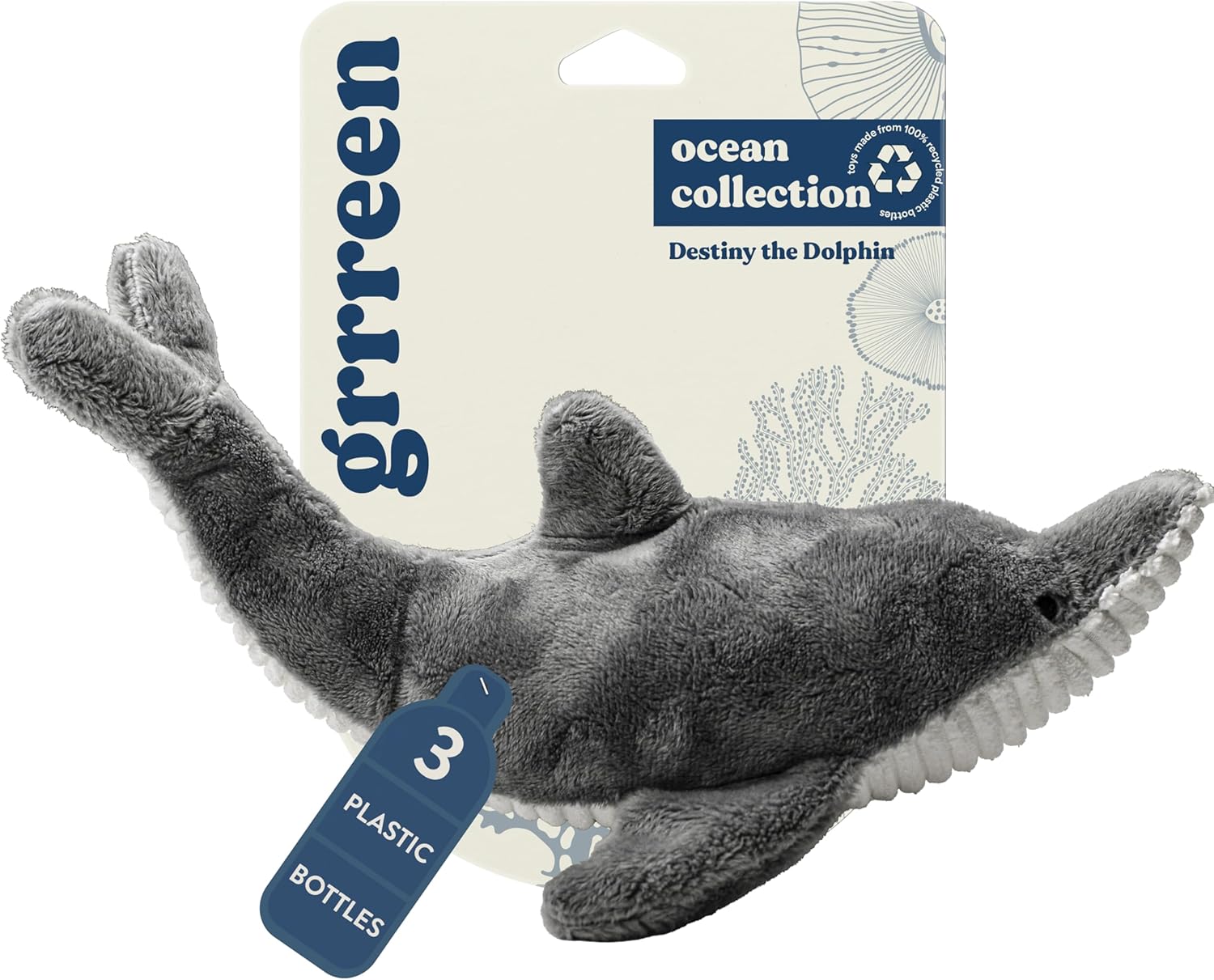 Dog Toys | Plush Toy Dolphin Stuffed Animal for Dogs | Medium Eco Friendly Toy – Easy to Clean and Made from Non Toxic Materials