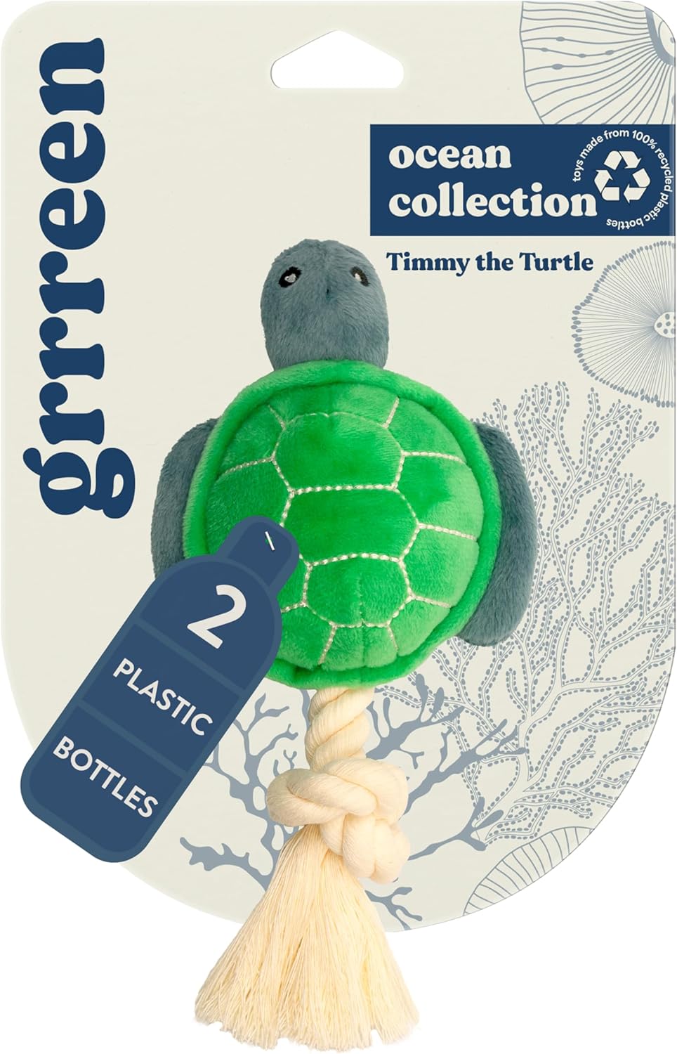 Dog Toys | Plush Turtle Stuffed Animal with Rope for Dogs | Eco Friendly Toy – Easy to Clean and Made from Non Toxic Materials