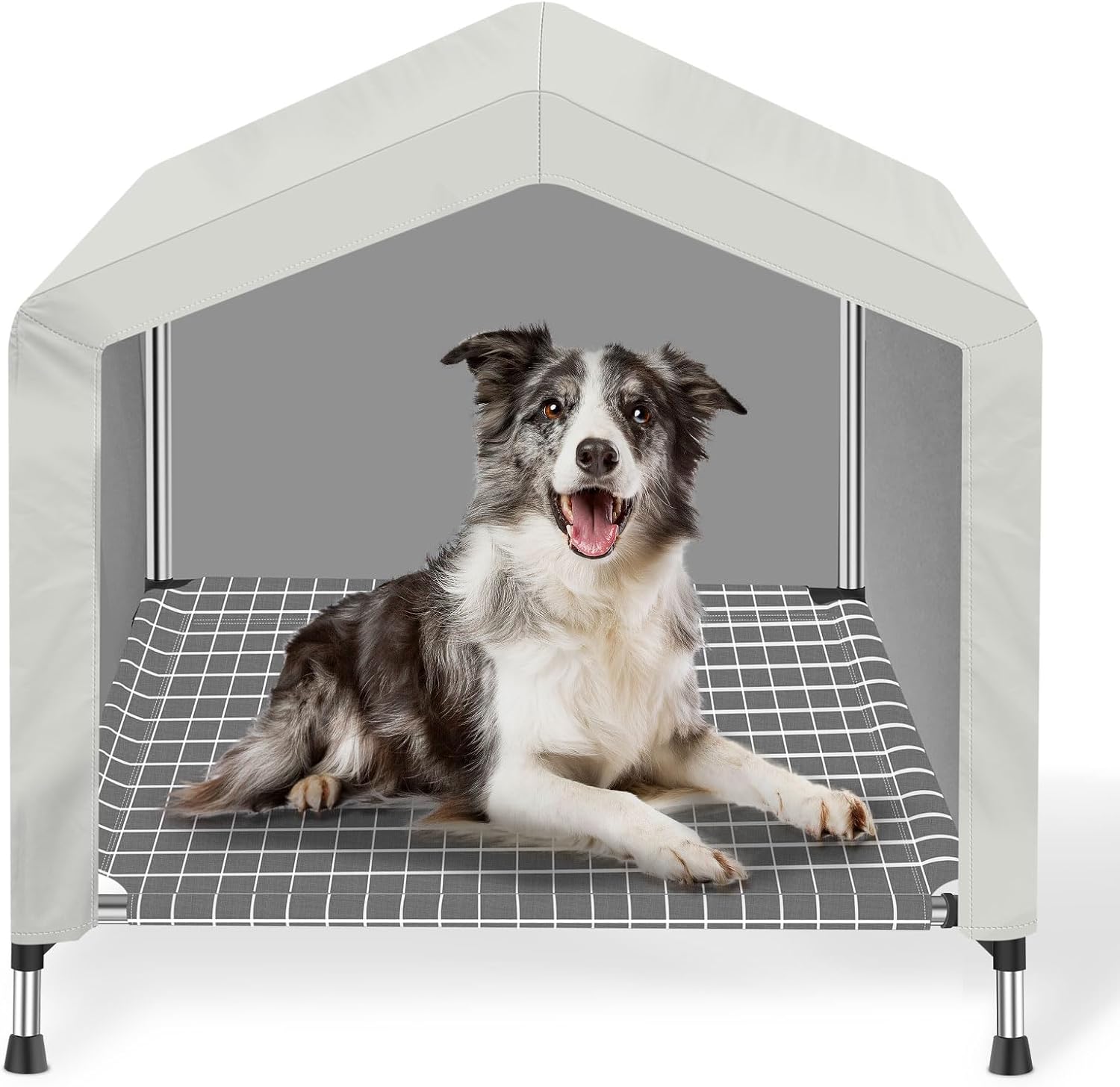 Elevated Dog House for Outdoor or Indoor – Waterproof Dog Tent Cat House, Dog Sunshade Tent, Pet House with Removable Cover, Suitable for Medium Cats Dogs