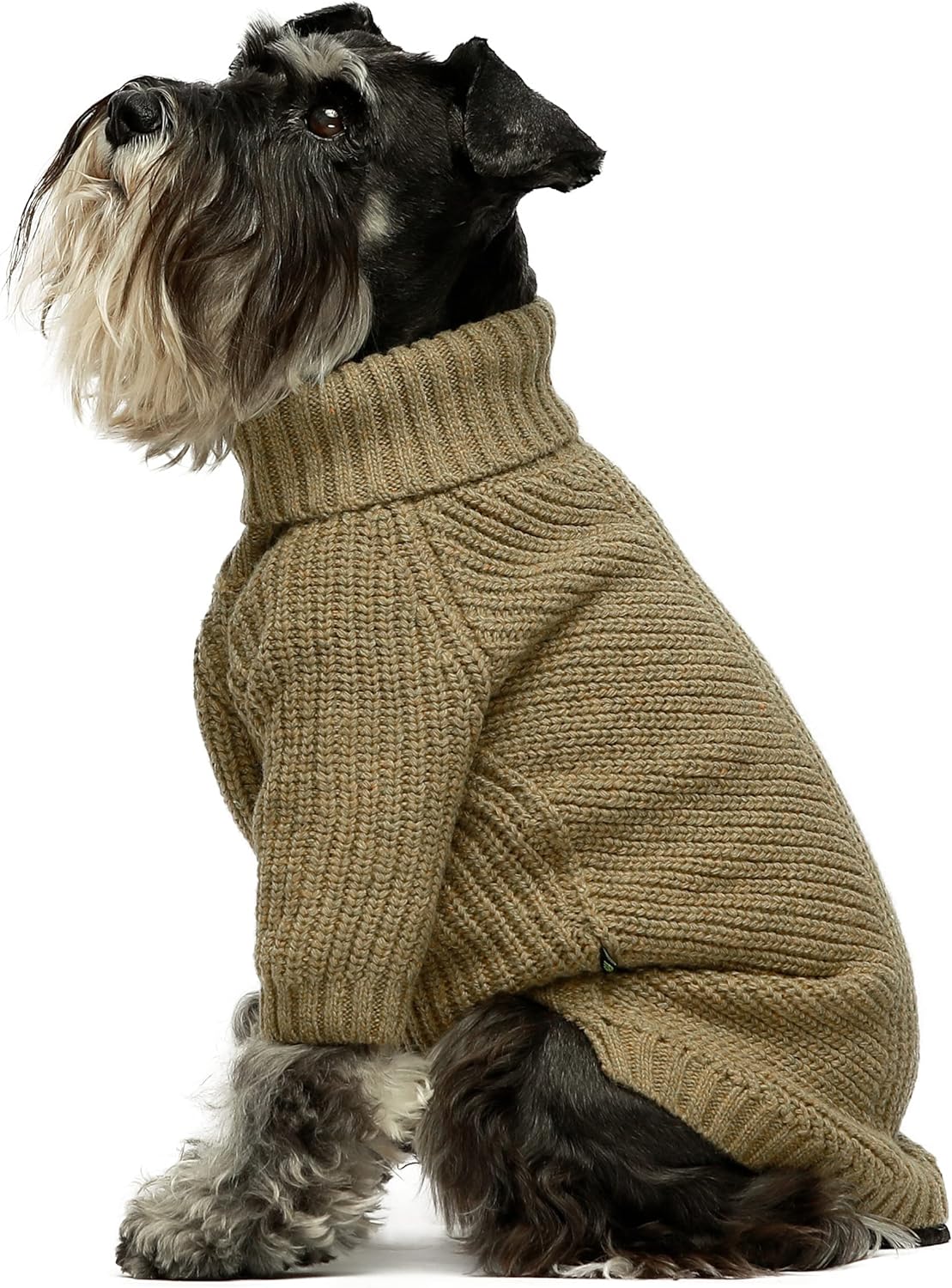 Fitwarm Thermal Knitted Dog Sweater Doggy Winter Coat Pet Clothes Doggie Turtleneck Jacket Puppy Outfits Cat Sweatsuit Sage Green Small