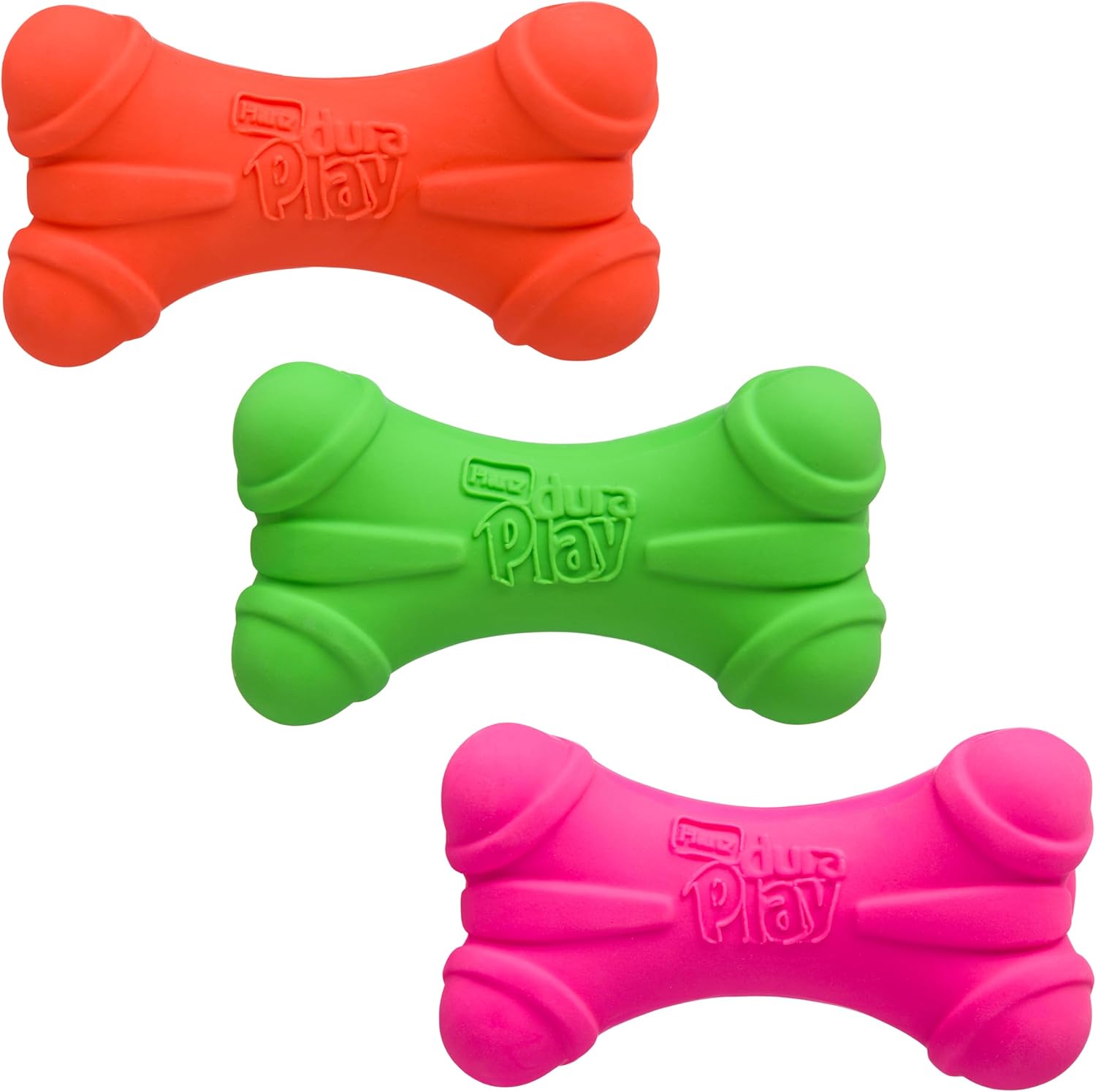 Hartz DuraPlay Bone Squeaky Latex Dog Toy for Medium Breeds, 3 Pack Hartz DuraPlay Bone Squeaky Latex Dog Toy for Medium Breeds, 3 Pack