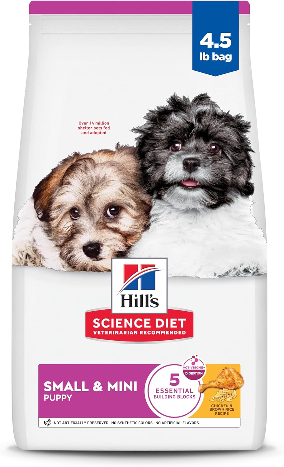 Hill’s Science Diet Puppy Small & Mini Breeds Dry Dog Food, Chicken, Brown Rice, & Barley, 4.5 lb Bag