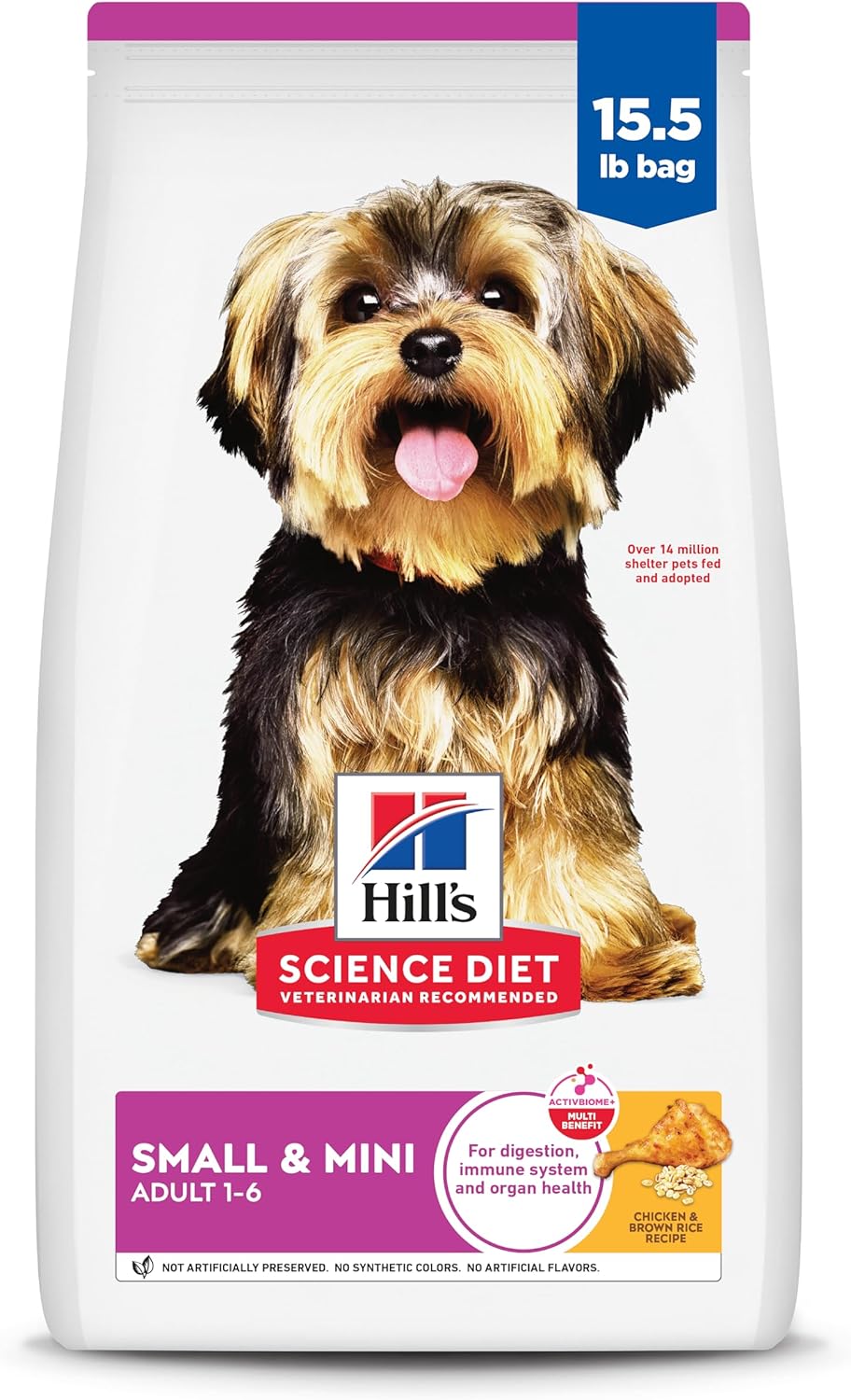 Hill’s Science Diet Small & Mini, Adult 1-6, Small & Mini Breeds Premium Nutrition, Dry Dog Food, Chicken & Brown Rice, 15.5 lb Bag Hill’s Science Diet Small & Mini, Adult 1-6, Small & Mini Breeds Premium Nutrition, Dry Dog Food, Chicken & Brown Rice, 15.5 lb Bag
