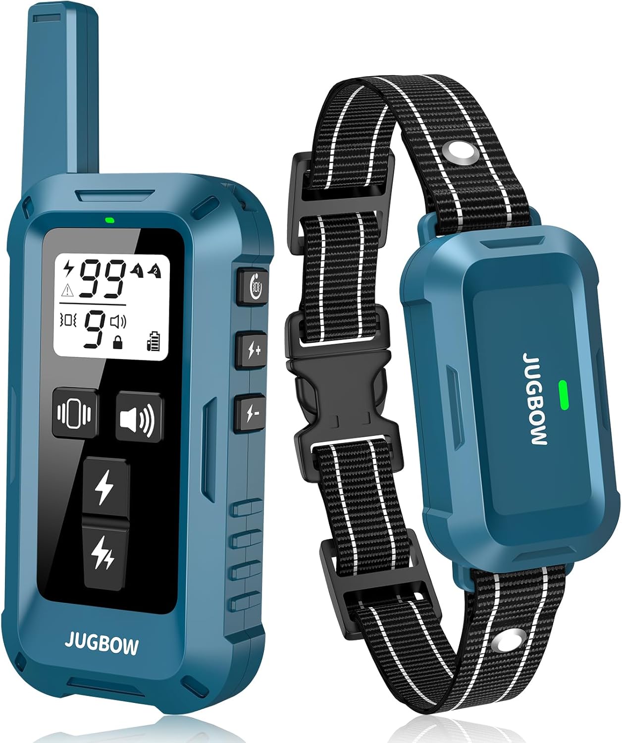 Jugbow Dog Shock Collar – 4200FT Dog Training Collar with Remote, IPX7 Waterproof Electric Collar with 4 Training Modes, Security Lock, Rechargeable e-Collar for All Breeds, Sizes, Blue