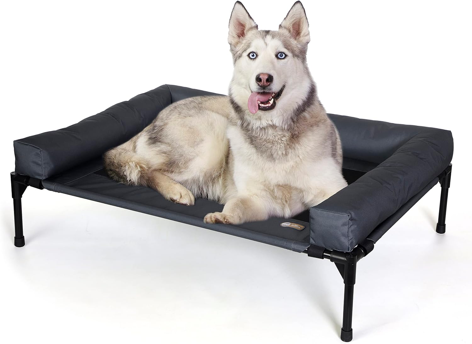 K&H Pet Products Bolster Dog Cot, Cooling Indoor Outdoor Elevated Cot Hammock Dog Bed with Removable Washable Bolsters, Washable Mesh Cover, Raised Metal Frame – Large 42 X 30in Charcoal K&H Pet Products Bolster Dog Cot, Cooling Indoor Outdoor Elevated Cot Hammock Dog Bed with Removable Washable Bolsters, Washable Mesh Cover, Raised Metal Frame – Large 42 X 30in Charcoal