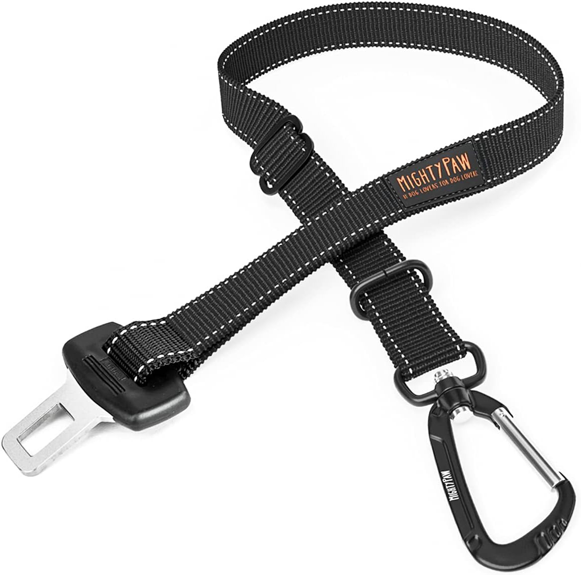 Mighty Paw Dog Seat Belt for Car – Safe Distraction Free Driving, Heavy-Duty Design with Aviation Grade Aluminum Carabiner, Adjustable Dog Seatbelt Harness for Small, Medium and Large Pets