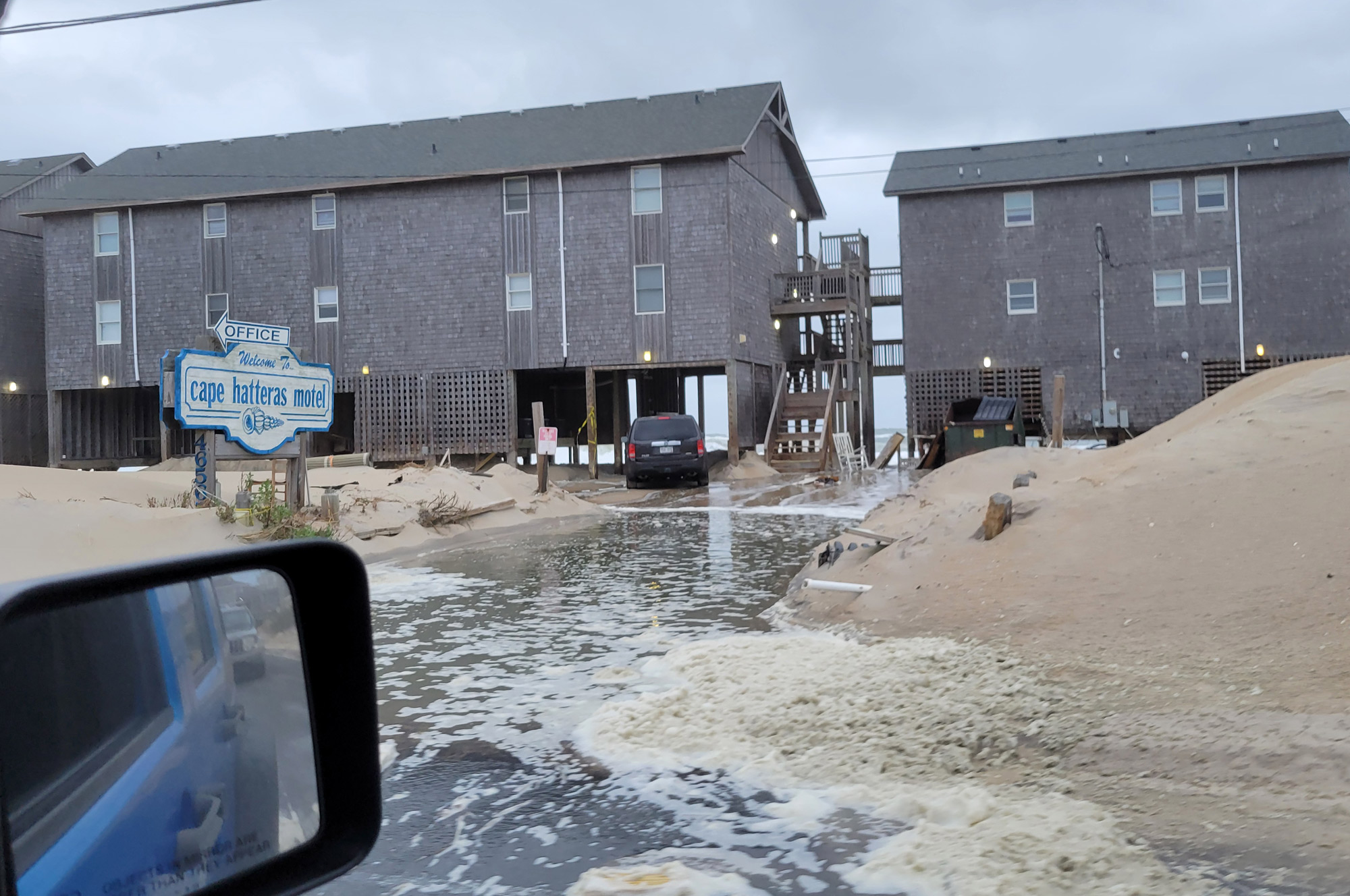 Minor ocean overwash reported on Tuesday, Coastal Flood Advisory in effect for Hatteras Island