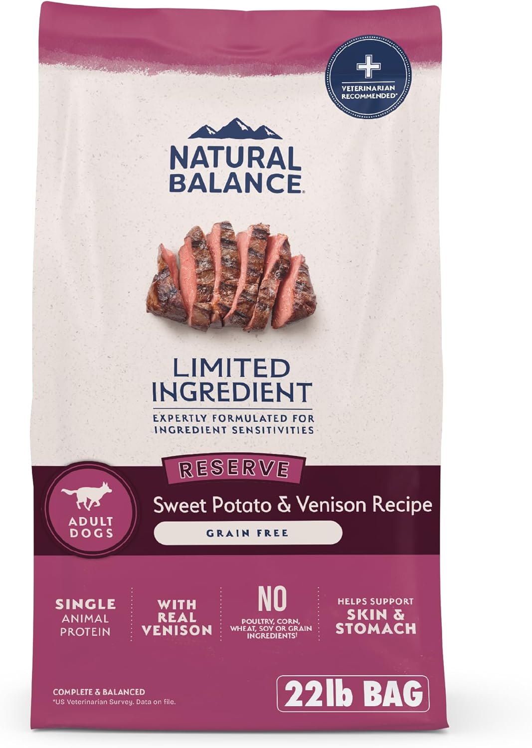 Natural Balance Limited Ingredient Adult Grain-Free Dry Dog Food, Reserve Sweet Potato & Venison Recipe, 22 Pound (Pack of 1) Natural Balance Limited Ingredient Adult Grain-Free Dry Dog Food, Reserve Sweet Potato & Venison Recipe, 22 Pound (Pack of 1)