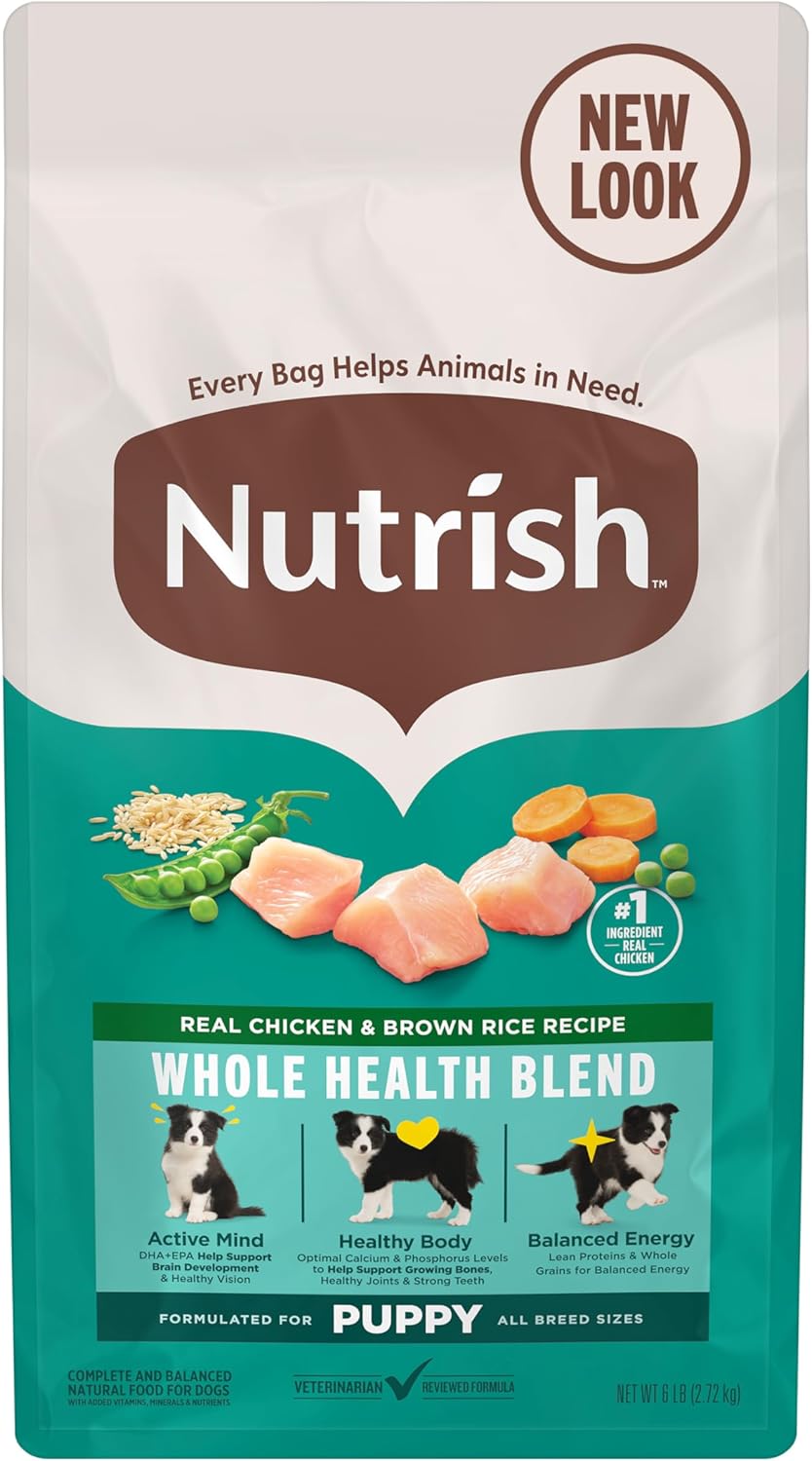 Nutrish Bright Puppy Premium Natural Dry Dog Food, Real Chicken & Brown Rice Recipe, 14 Pounds (Packaging May Vary), (Rachael Ray