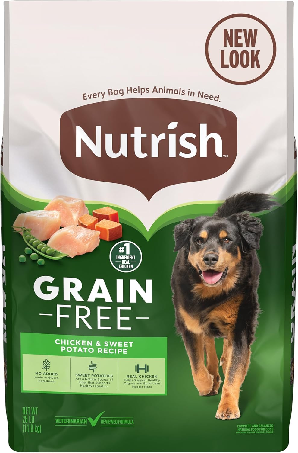 Nutrish Grain Free Dry Dog Food, Chicken & Sweet Potato Recipe, 26 lb. Bag (Rachael Ray)