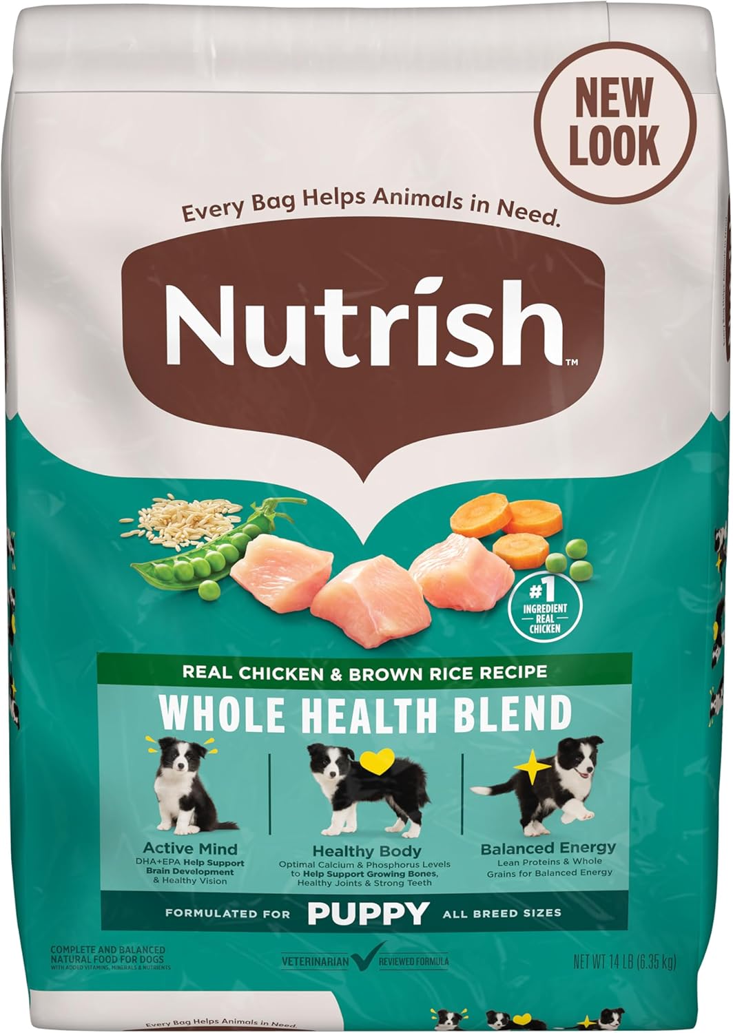 Nutrish Puppy Real Chicken & Brown Rice Recipe Whole Health Blend Dry Dog Food, 6 lb. Bag, Packaging May Vary (Rachael Ray)