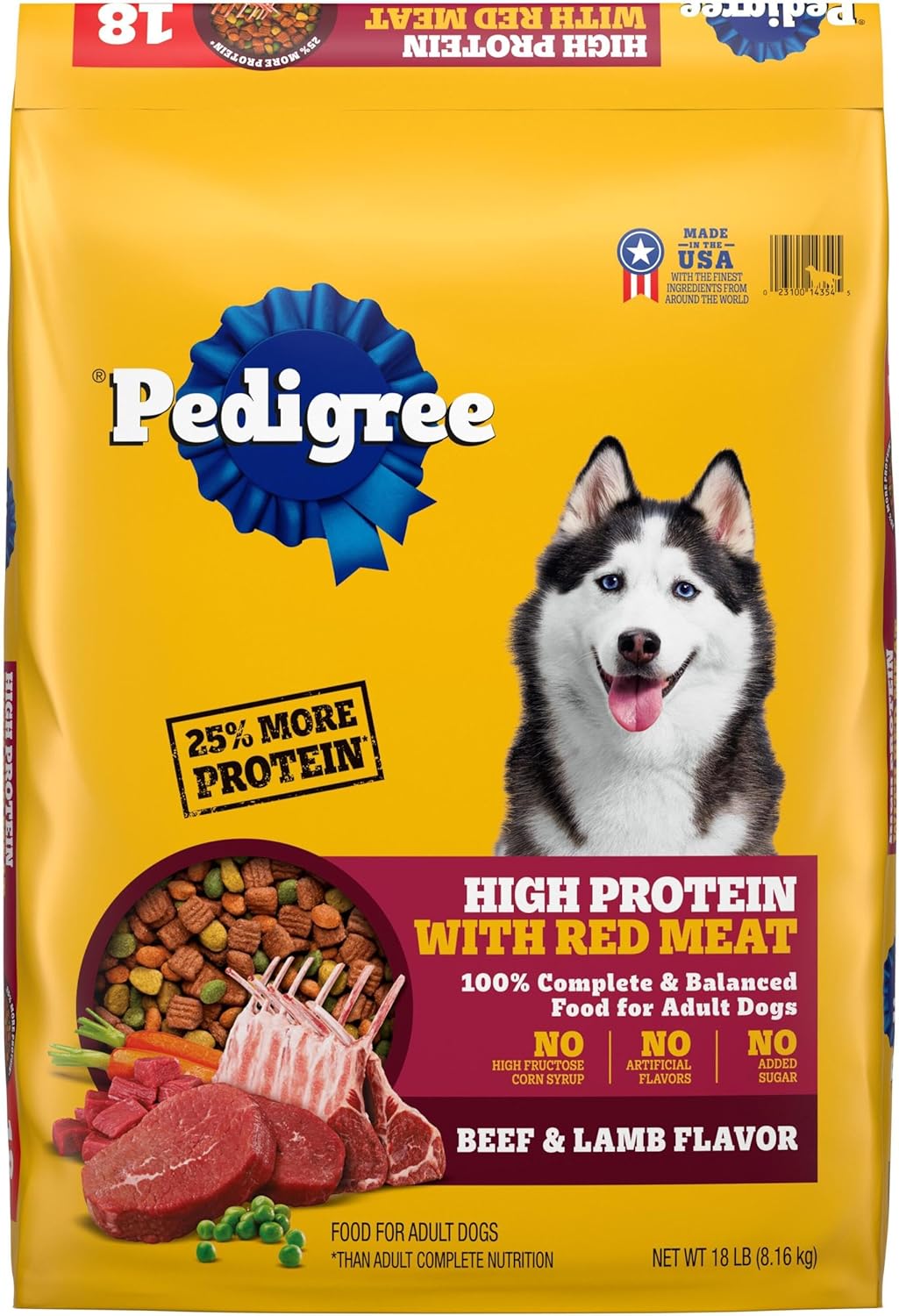 Pedigree High Protein Adult Dry Dog Food, Beef and Lamb Flavor, 18 lb. Bag Pedigree High Protein Adult Dry Dog Food, Beef and Lamb Flavor, 18 lb. Bag