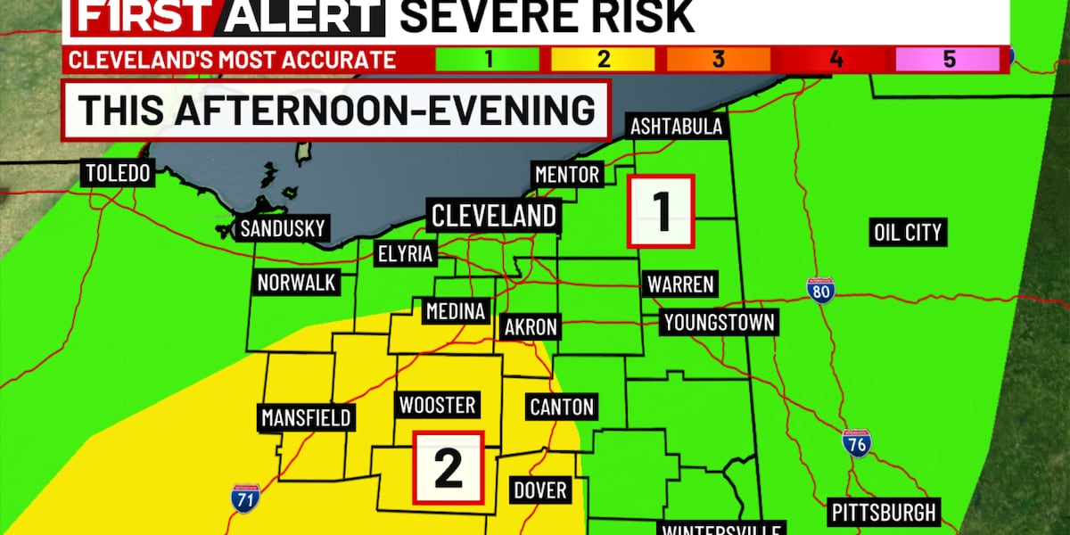 Potential for severe storms early this evening