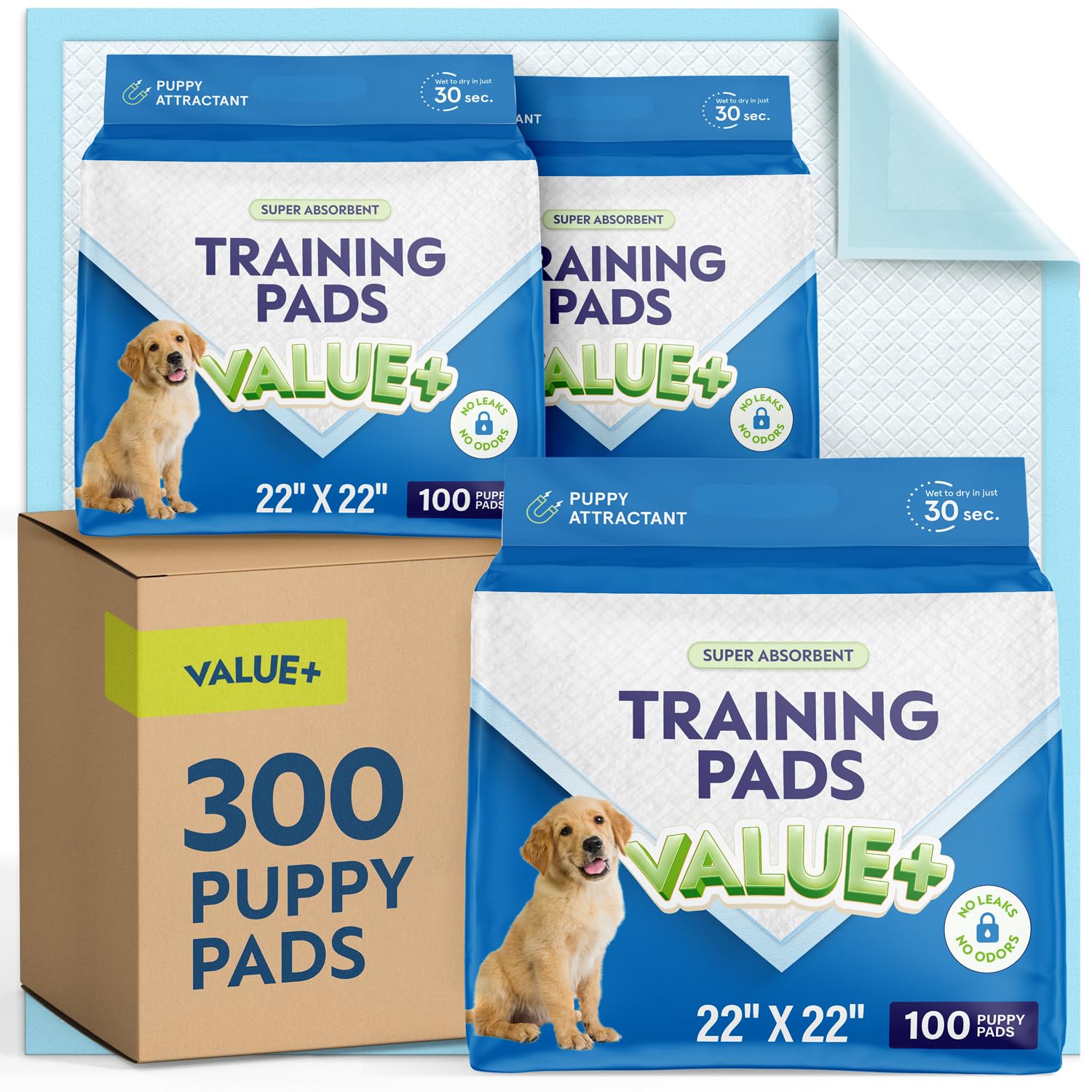 Puppy Pads Pet Pee Pads for Dogs & Puppy Training [300-COUNT] Potty Pads for Dogs 22″ x 22″ Leak-Proof Dog Pee Pads – Quick-Dry Surface – Heavy Duty Absorbent Disposable Dog Wee Pad Bulk Pack