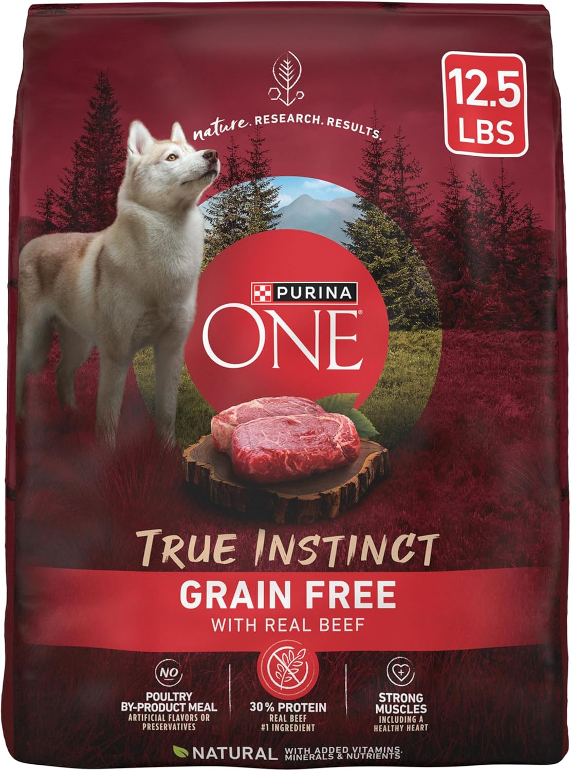 Purina ONE Grain Free Natural High Protein Dry Dog Food Formula True Instinct with Real Beef with Added Vitamins, Minerals and Nutrients – 12.5 Lb. Bag Purina ONE Grain Free Natural High Protein Dry Dog Food Formula True Instinct with Real Beef with Added Vitamins, Minerals and Nutrients – 12.5 Lb. Bag