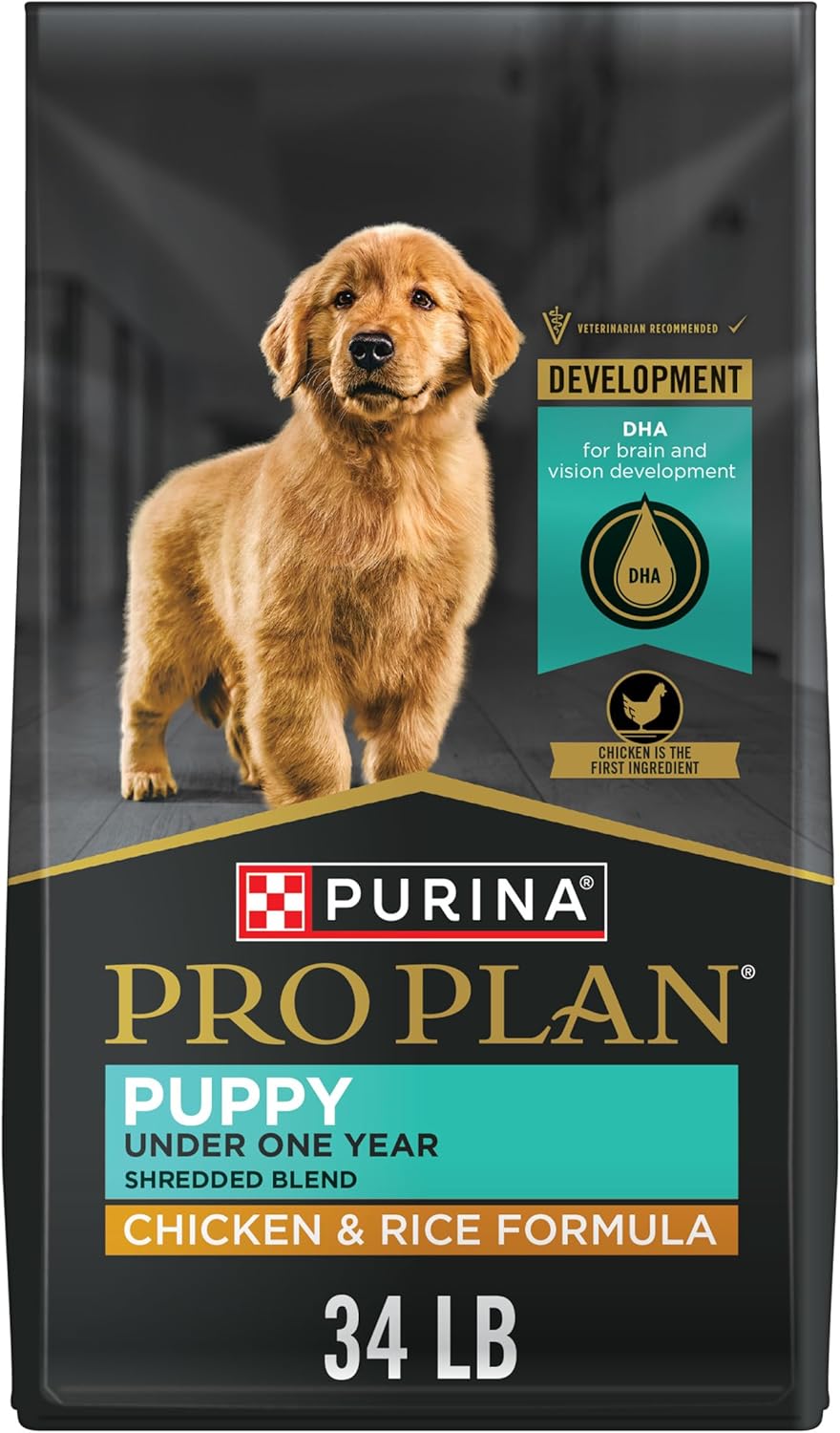 Purina Pro Plan High Protein Puppy Food Shredded Blend Chicken & Rice Formula – 34 lb. Bag Purina Pro Plan High Protein Puppy Food Shredded Blend Chicken & Rice Formula – 34 lb. Bag