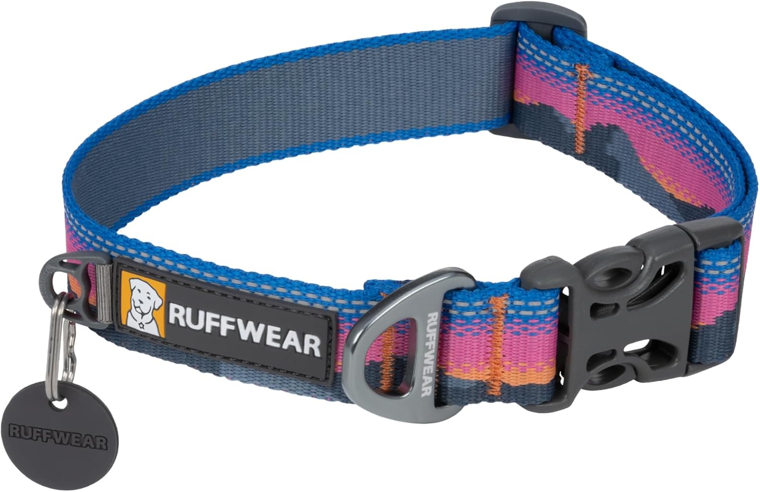 Ruffwear, Crag Dog Collar, Stylish Adventure Collar with Premium Reflective Design, Quick Release Buckle, Lightweight All-Day Comfort, Alpine Dusk, 14″-20″