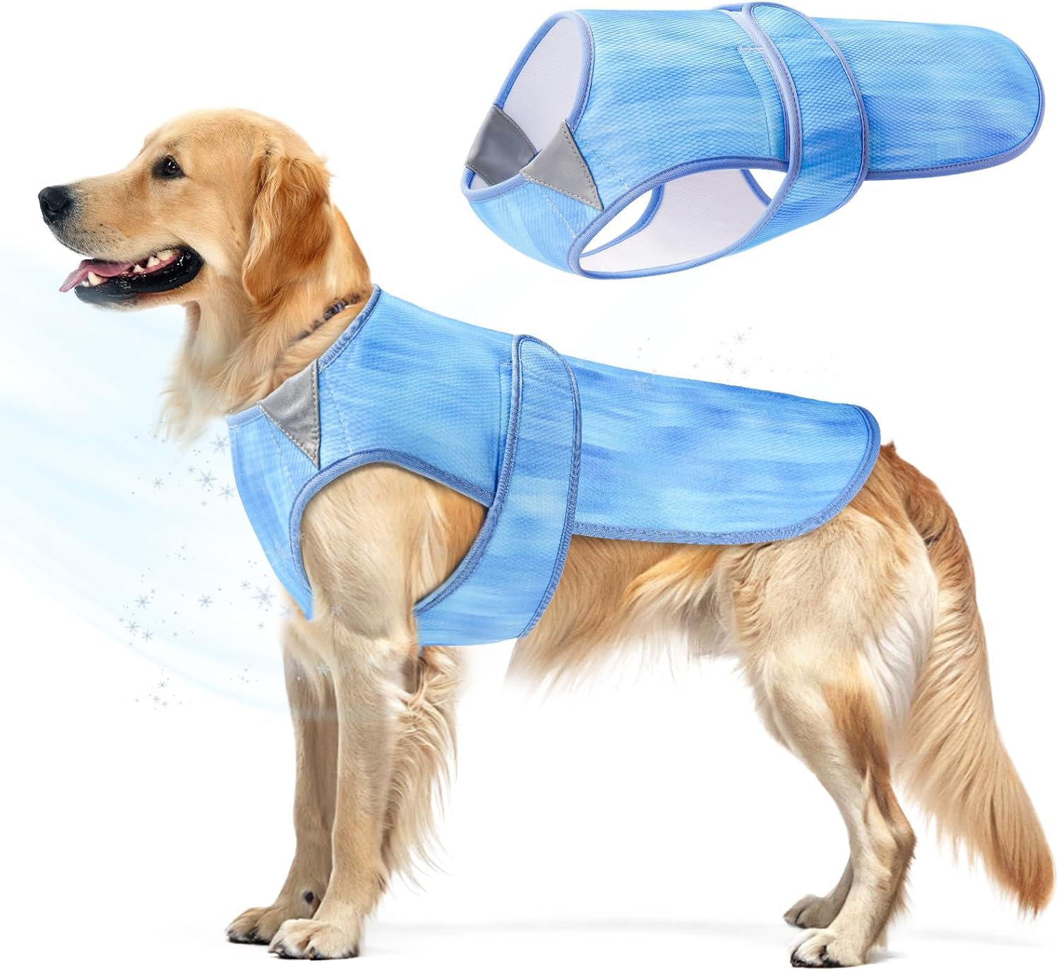 Summer Dog Cooling Vest – Lightweight Dog Cooling Jacket, Breathable Shirt for Walking, Outdoor Hunting Training and Camping (L)