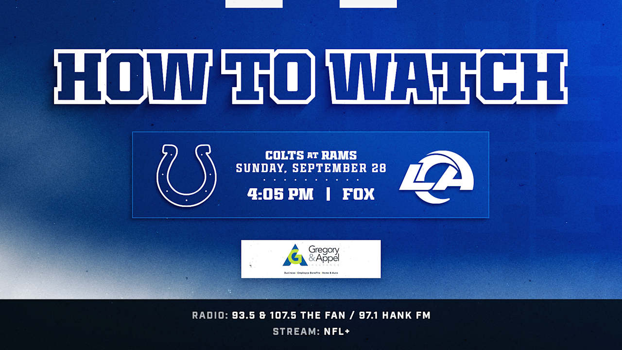 Where to watch Indianapolis Colts at Los Angeles Rams? The week 4 game kicks off at 4:05 p.m. ET this Sunday and is available to watch on FOX.