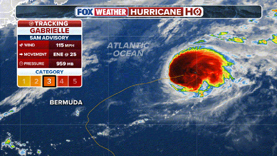 This graphic shows information on Hurricane Gabrielle.(FOX Weather)
