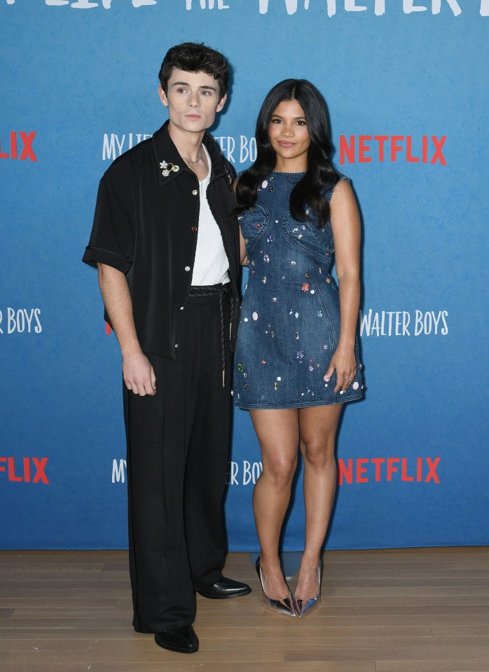 Ashby Gentry and Nikki Rodriguez at the Netflix series "My Life With The Walter Boys" junket.