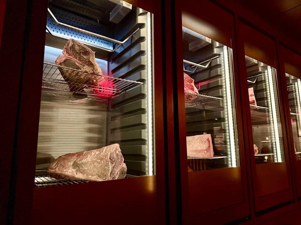 Meat cuts on display at 1587 entrance