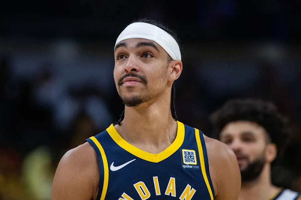 Indiana Pacers guard Andrew Nembhard (2)© Trevor Ruszkowski-Imagn Images