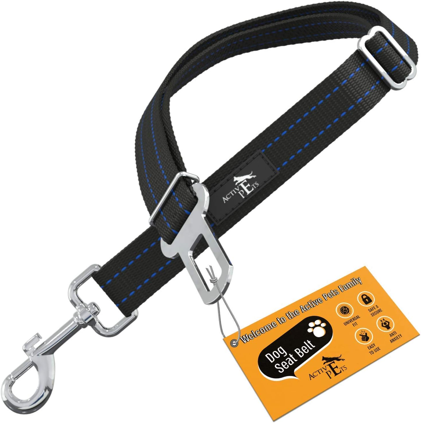 Active Pets Blue Car Seat Belt for Dogs, Attaches to Harness & Collar, Adjustable 18″ – 24″ Travel Restraint System Fits Small – Large Pups for Safety & Comfort, Essential Pet Supplies & Accessories Active Pets Blue Car Seat Belt for Dogs, Attaches to Harness & Collar, Adjustable 18″ – 24″ Travel Restraint System Fits Small – Large Pups for Safety & Comfort, Essential Pet Supplies & Accessories
