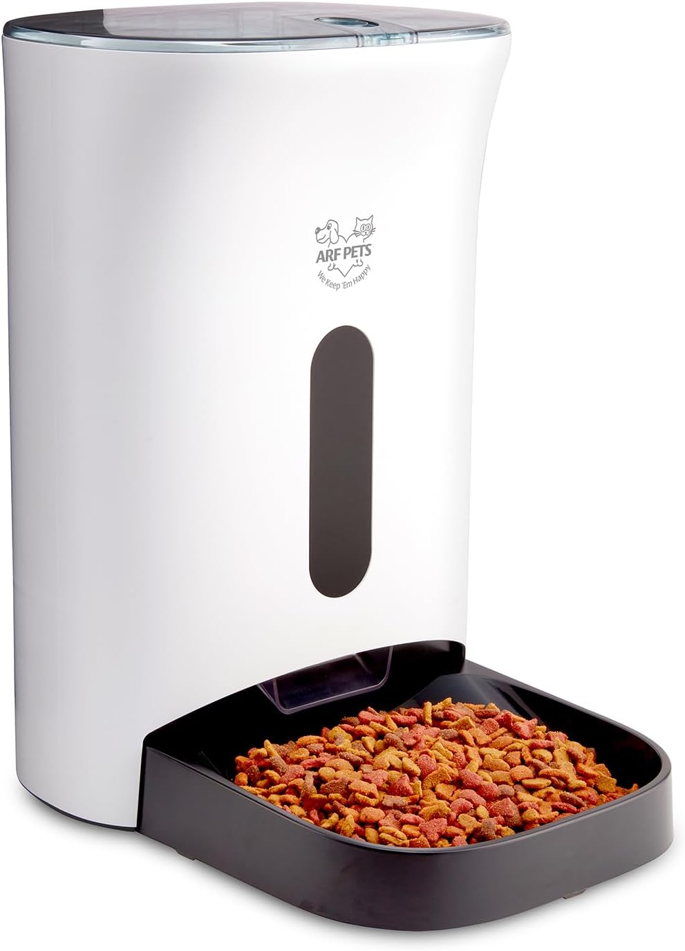 Arf Pets Automatic Pet Feeder Food Dispenser for Dogs, Cats & Small Animals – Features Distribution Alarms, Portion Control & Voice Recording – Timer Programmable Up to 4 Meals a Day