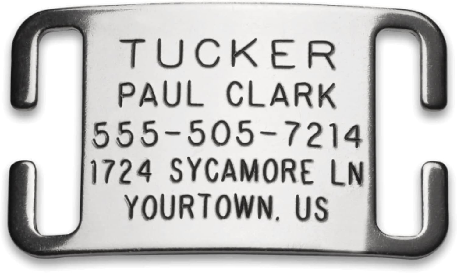 Boomerang Tags Dog Tags Engraved for Pets – Lasts Your Pets Lifetime – Silent Pet Tag, Dog Name Tag Personalized, Durable Stainless Steel Custom ID (Open End Large for 1 Inch Snap Style Collars)