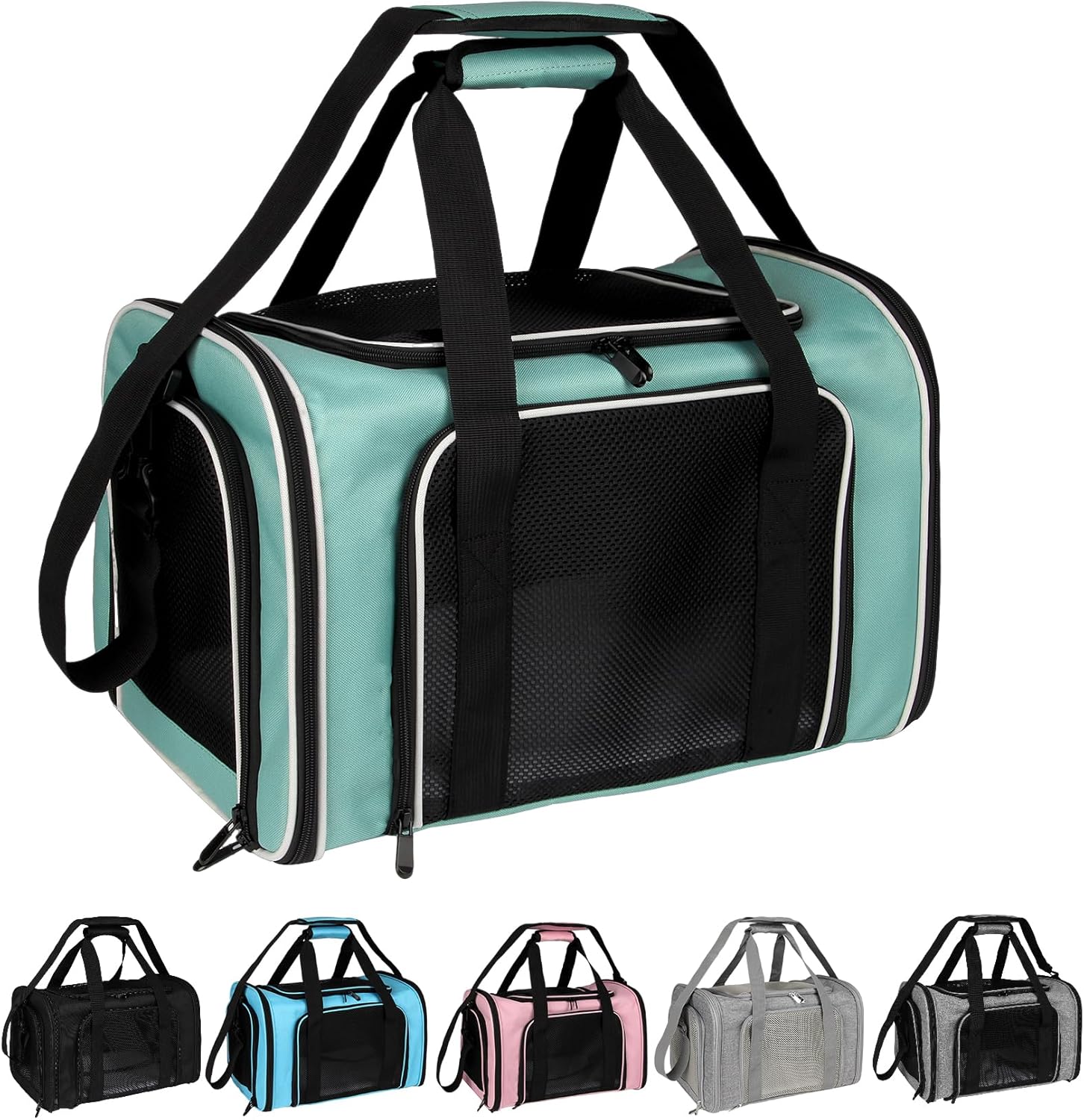 Cat, Dog Carrier for Small Medium Pet Carriers Up to15Lbs, Cats Carrier Soft- Sided Puppy Dogs Bag Portable Foldable Airline Approved Carrier Travel (Green 18 * 11 * 11) Cat, Dog Carrier for Small Medium Pet Carriers Up to15Lbs, Cats Carrier Soft- Sided Puppy Dogs Bag Portable Foldable Airline Approved Carrier Travel (Green 18 * 11 * 11)